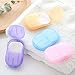 TRYAH 100 Sheets (5 Boxes) Portable Disposable Soap Paper Flakes Washing Cleaning Hand Bath Travel Scented Mini Slice Sheets for Kitchen Toilet Outdoor Travel Camping Hiking,Random Color