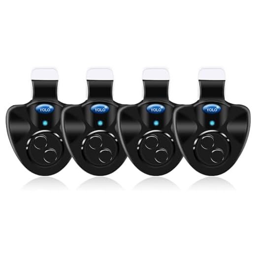 4 Pcs Black Electronic LED Light Fishing Bite Sound Alarm Alert Bell Clip On Fishing Rod