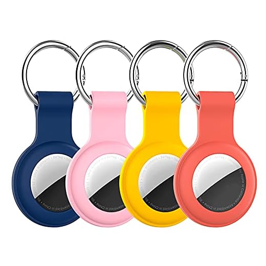 Compatível com AirTag Case Porta-chaves Air Tag Case Holder Silicone AirTags Porta-chaves Cases Air Tags Porta-chaves Compatível com Apple AirTag GPS Item Finders Acessórios 4 Pack