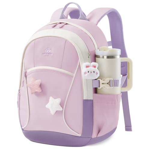 Image of LOVEVOOK School Backpack for Teen Girls & Kids, Lightweight Large Capacity Waterproof Bookbag with 15.6 inch Laptop Compartment, Cute Ergonomic Bag for Elementary Middle School Students