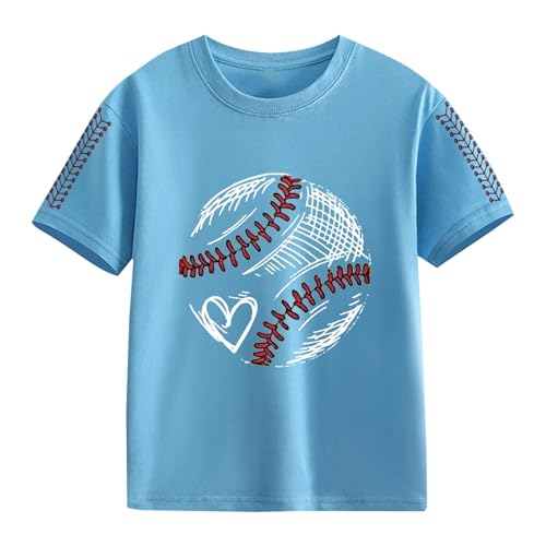 Girls Baseball Athletic Shirts Short Sleeve Sports T-Shirts for Kids Teens Lightweight Basic Tee Activewear