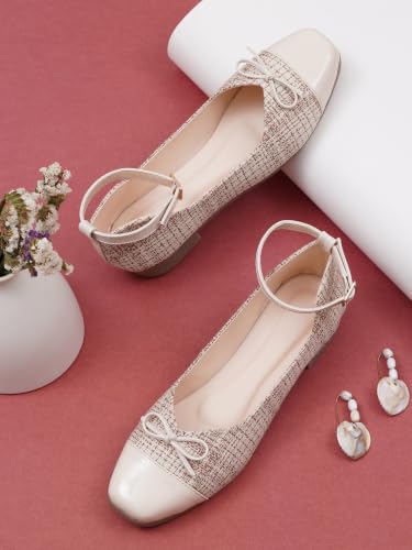 Image of TRYME Women's Slingback Ballet Flats | Closed Toe Casual Ballerina Shoes with Adjustable Strap, Cushioned Insole, Elegant Office Fashion Footwear