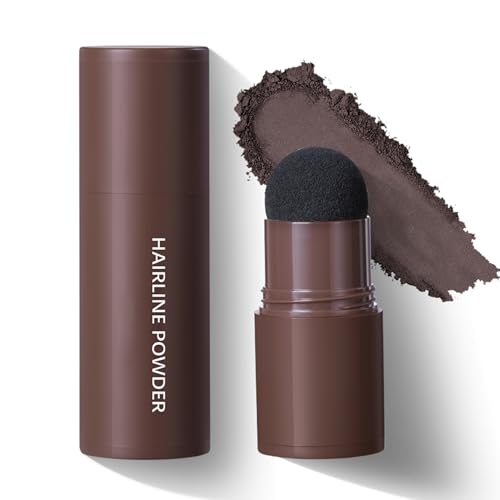 Ansatzpuder Dunkelbraun Haaransatz Puder Ausbessern & Haarausfall Abdecken Wasserfest & Schweißfest Haar Concealer zur Haarverdichtung Langlebig Hairline Powder Natürlich Haarpuder Frauen & Männer
