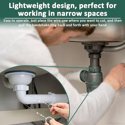 NOVWANG 9 peças de serra de fio de sobrevivência, serra de cabo de aço inoxidável, serra de corda de