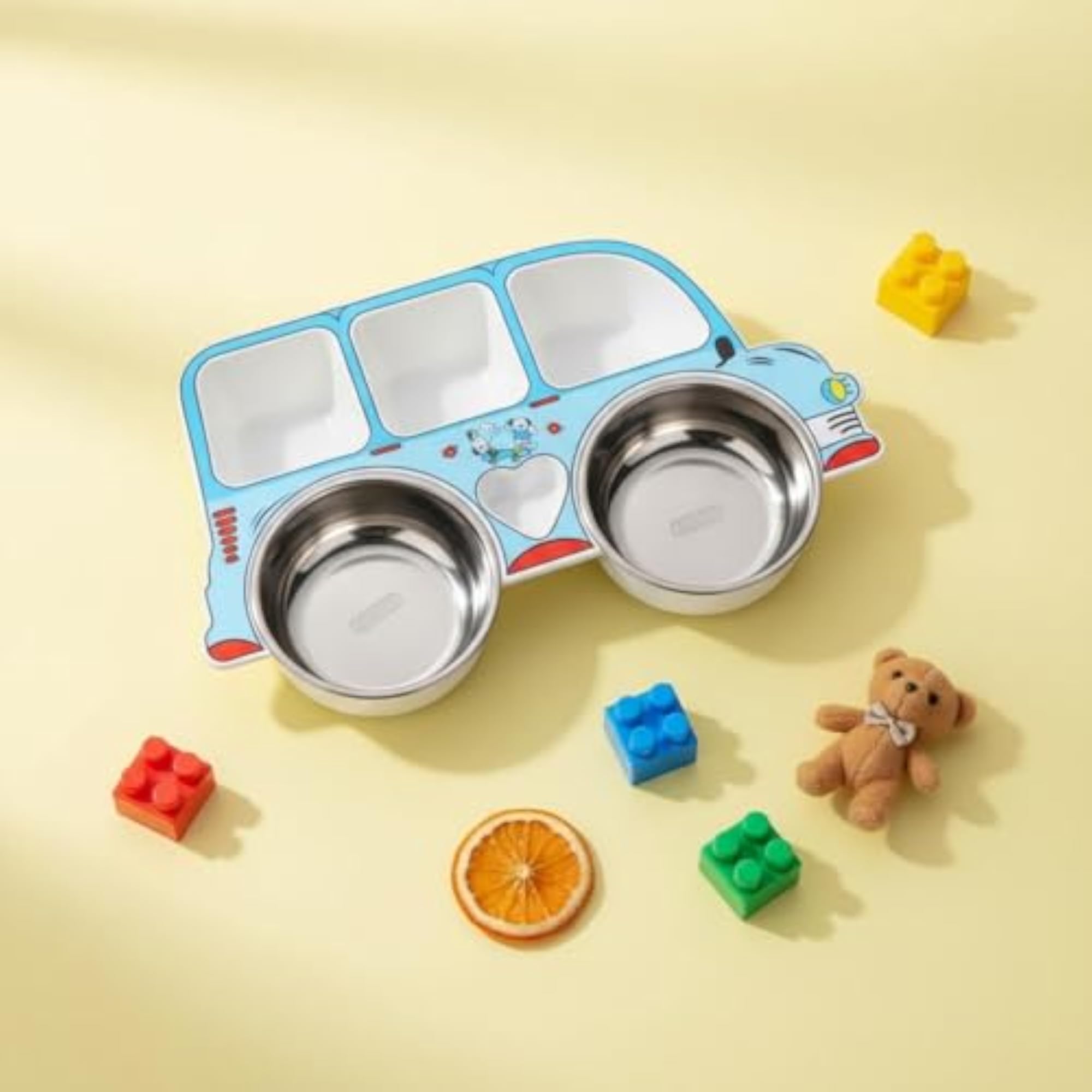 Car Shaped Divided Kids Meal Tray, Red