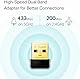 TP-Link Archer T2U Nano AC600 USB WLAN Stick Adapter(433MBit/s 5GHz, 200MBit/s 2,4GHz, WPA und WPA2-Verschlüsselungs-Standard, Windows 11/10/8.1/8/7/XP, Mac OS 10.15 und früher) schwarz/gold