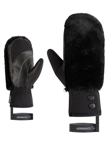 Ziener Damen Katniss-Z Ski-Fäustling/Wintersport | Thermoshield, Lederinnenhand, Kunstfell, Black, S