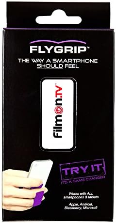 FilmOn FlyGrip Cellphone Accessory/Finger Grip/Selfie Holder/Kickstand (White Medium)