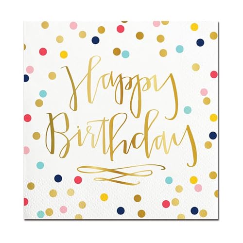 Serviettes en papier Happy Birthday Slant Collections pour éviter les taches