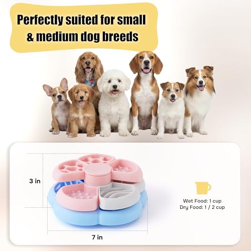 ZOMISIA Slow Feeder Dog Bowl 3 Levels - Non-Slip Puzzle Enrichment Toy for Small Medium Breeds, Reduces Boredom and Anxiety, Colorful, BPA-Free — view 5