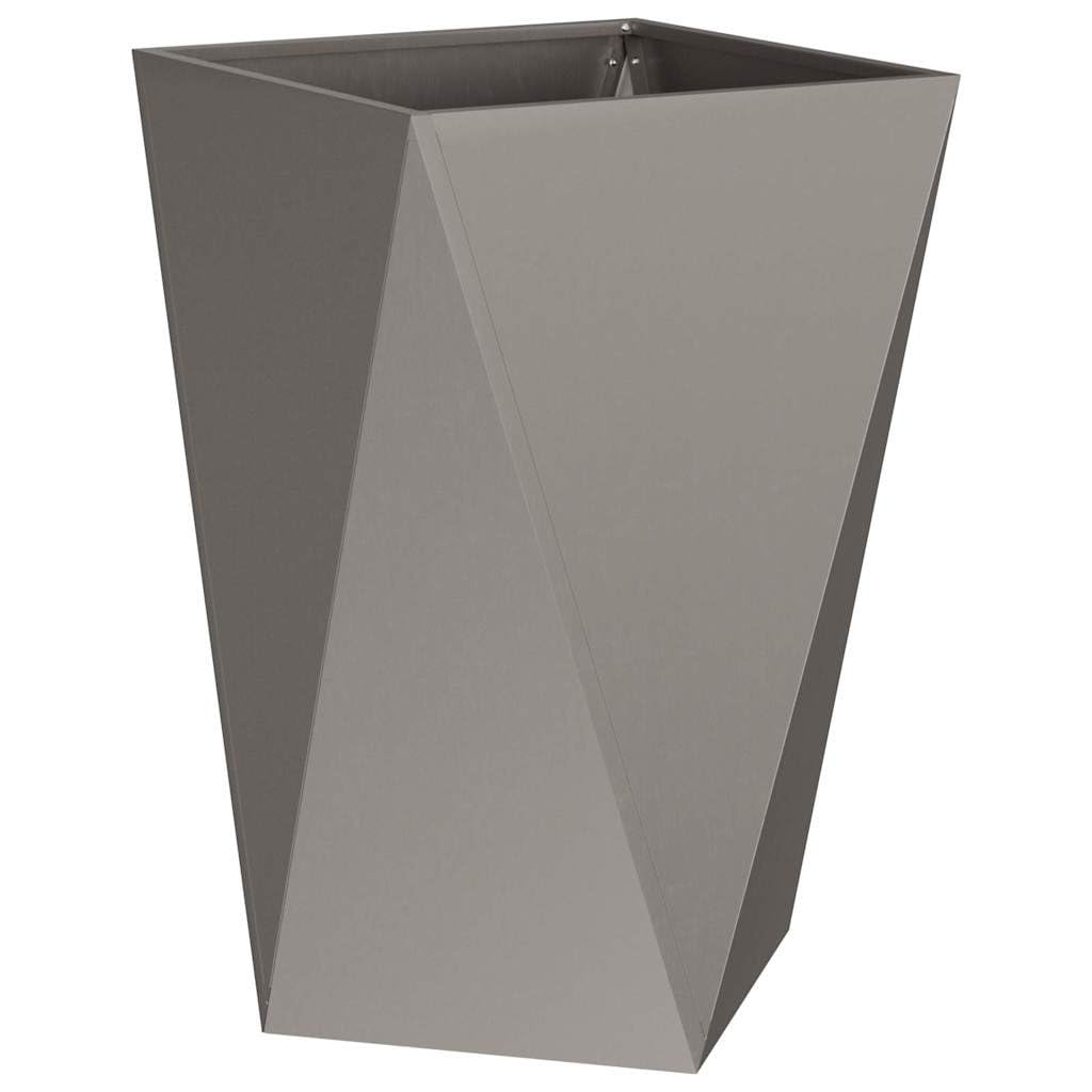 Pflanzkübel 75 cm hoch aus Stahl wetterfest, rechteckiger Gartenpflanzer für Terrasse, robuste Pflanzkübel mit integrierter Basis für Stabilität, modernes Design mit gewellten