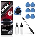 deuvuo Upgraded Car Windscreen Cleaner, 9 Pcs Expandable Car Windshield Cleaning Tool With 6 Reusable Microfiber Pads, Multifunctional Auto Window Cleaner Inside Set