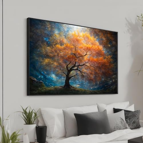 Tableau sur toile Arbre d'or 60x90cm sans cadre pour une décoration murale nature