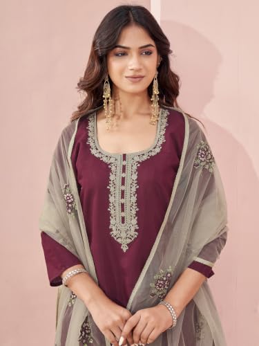 Image of Womanista Farshi Salwar Suit for Women| Farsi Kurta Set with Dupatta