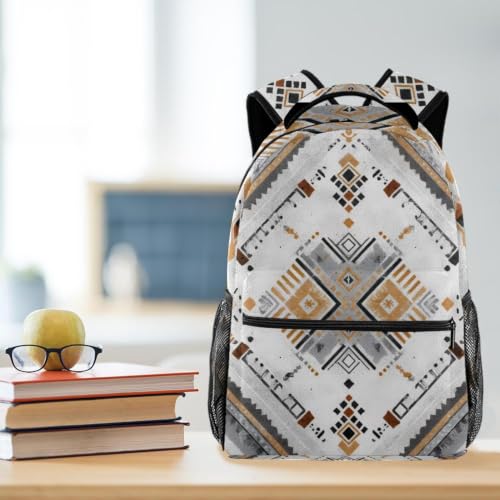 Mochila impermeable étnica con compartimento seguro para laptop de 16 in 5