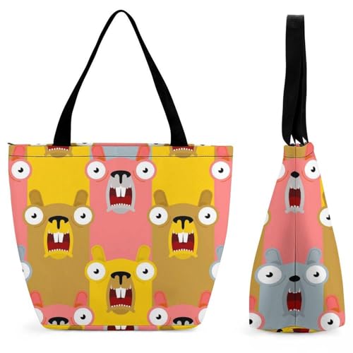 Sac shopping alpaga pour femme - Grand cabas en toile 28.5x18x32.5cm
