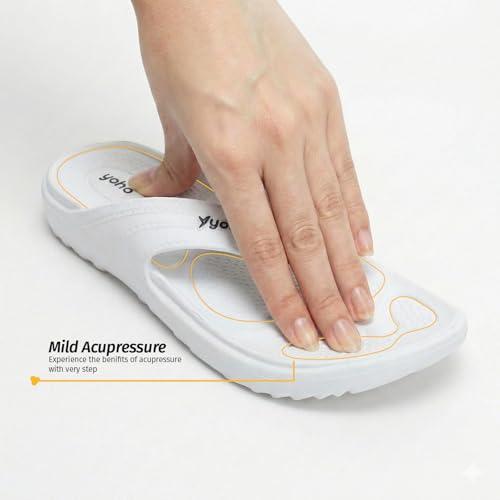 Image of YOHO Drizzle Soft Slippers for Women, Mild Acupressure, Lightweight, Anti Skid & Slip, Diabetic Footwear for Woman, Home Wear Bathroom Chappal for ladies | Waterproof Monsoon & Rainy Footwear