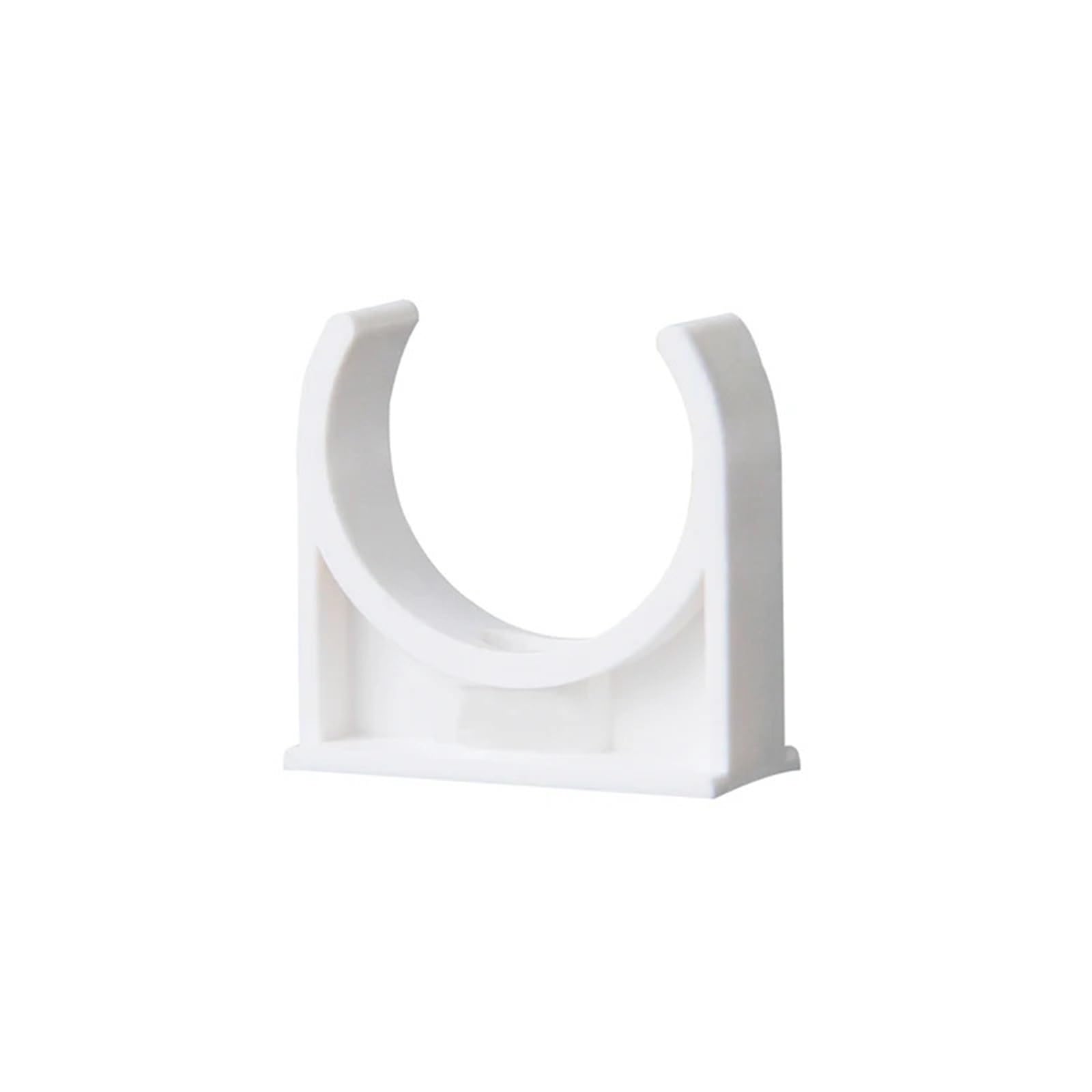 Clips de conducto de PVC, 5 abrazaderas de tubo de PVC tipo U, soporte de tubo de plástico de 20/25/32/40/50 mm, accesorios de riego de jardín (blanco, 25 mm)