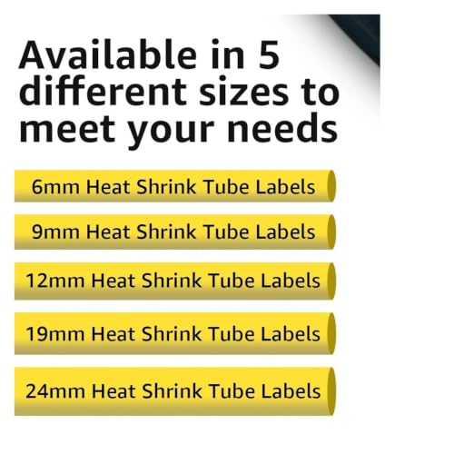 Cinta de etiquetas termocontraíbles negra sobre blanca 19mm para consumibles 5200 3