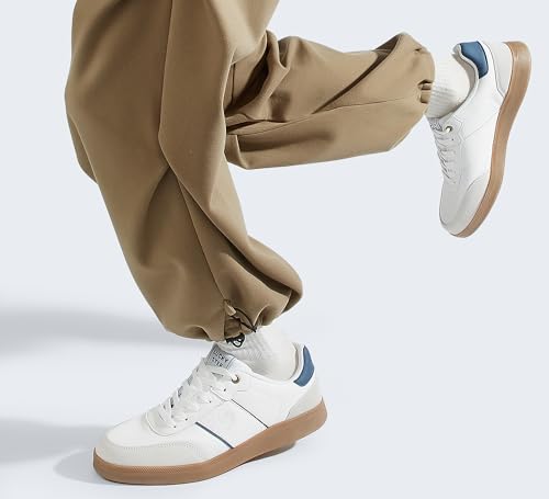 LUCKY STEP Men's Fashion Sneakers Casual Shoes Retro Suede Genuine Leather Skate Tennis Walking Shoes for Male 6