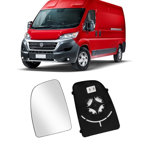 TTCR-II 1PCS Verre Rétroviseur Compatible avec Fiat Ducato/Citroen Jumper/Peugeot Boxer Verre Miroir Chauffant 2006-2021 Rétroviseur Rechange pour...