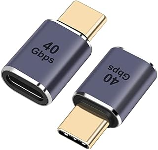 Adapter USB C 40 Gbps (2 sztuki), wtyczka USB C na gniazdo adapter USB 4.0 typ C adapter wtyczka do transmisji danych, kompatybilna z Samsungiem, MacBook i innymi urządzeniami USB-C
