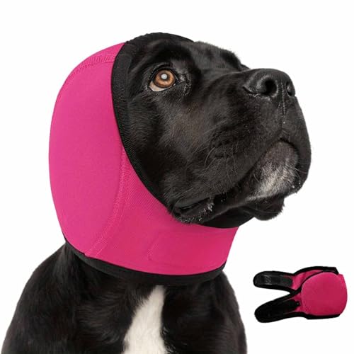 Waterproof Dog Ear Protection Muffs, Adjustable Anti-Noise Swimming Ear Cover for Anxiety, No Shake Dog Head Wrap for Grooming B