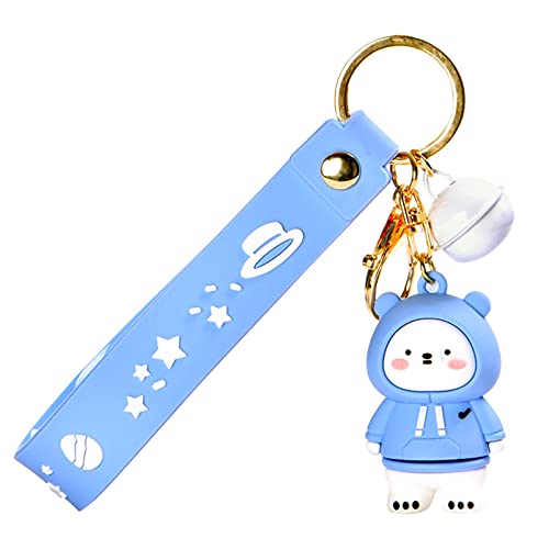 Yisonme Cute Bear Keychain Bear Key Ring,Pvc Lanyard Bag Car Key Accessories Friendship Gifts For Women Men (Blue) #TOP1