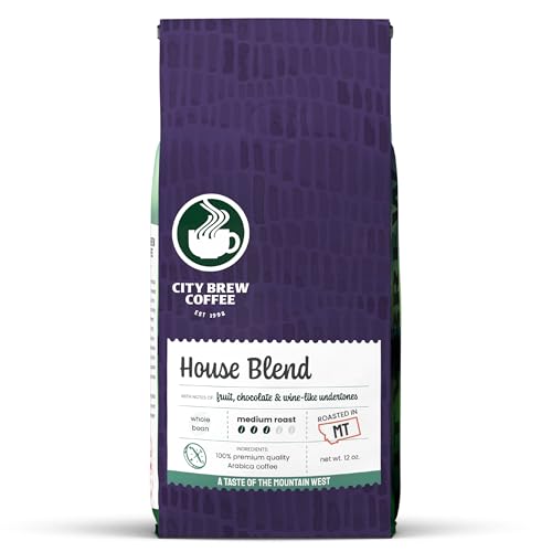 City Brew House Blend - Café en grano tostado medio 12 oz