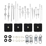 TOVINANNA Uhrwerk mit Zeiger 4 Stück Uhrwerk für Wanduhr Lautlos mit 16 Uhrzeigern für Selbstgemacht Uhrenbau Bewegung Ersatz Leichte Kasten für Wimpernstudios und Kosmetikgeschäfte