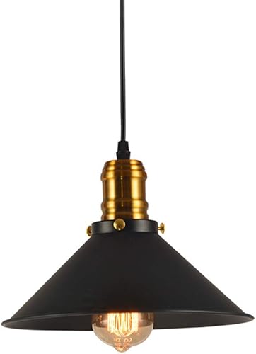 Adjustable Horn Pendant Light Fixture - Retro Iron Chandelier for Living Room, Restaurant, Café, and Loft Spaces(Diameter 22cm)