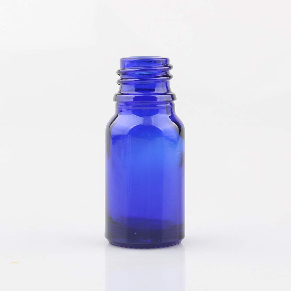 864 Pezzi Bottiglietta di Vetro per Oli Essenziali da 10 ml Blu Bottiglia con Tappo di Sicurezza Nero con Contagocce Interno a Caduta, Contenitori di Aromaterapia