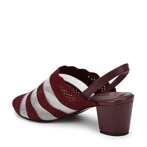 Image of Marc Loire Women's Knitted Round Toe Block Heel Mules for Casual and Formal Wear