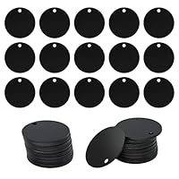 Runde Aluminium-Gravurrohlinge, Etiketten, Stanzrohlinge, 25 Stück, Durchmesser 4 cm (schwarz)