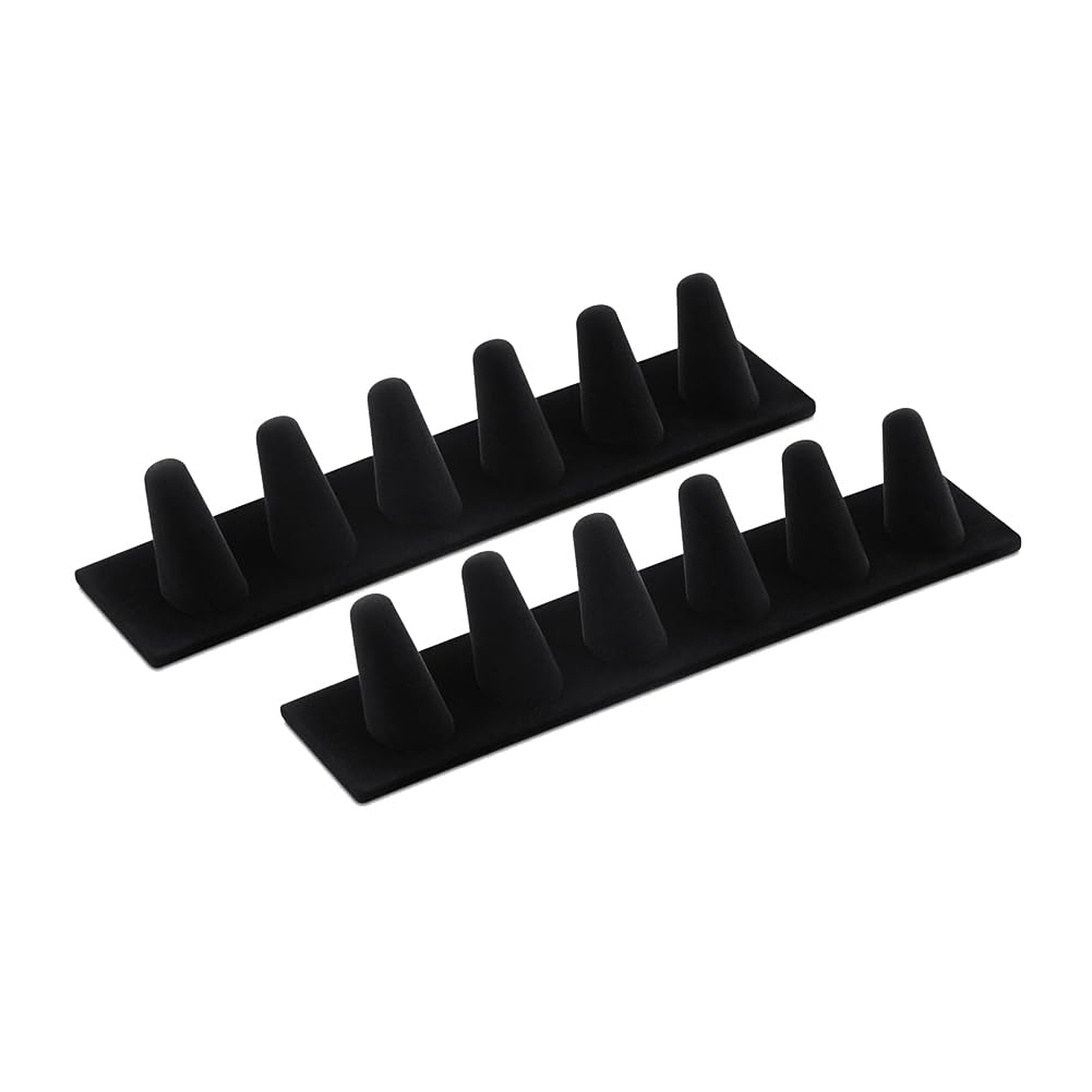 UDSKNV[KSL 2 Pcs Black Velvet Ring Display, Ring Holder Display for Jewelry Stand, Ring Displays for Selling, Jewelry Display Stand
