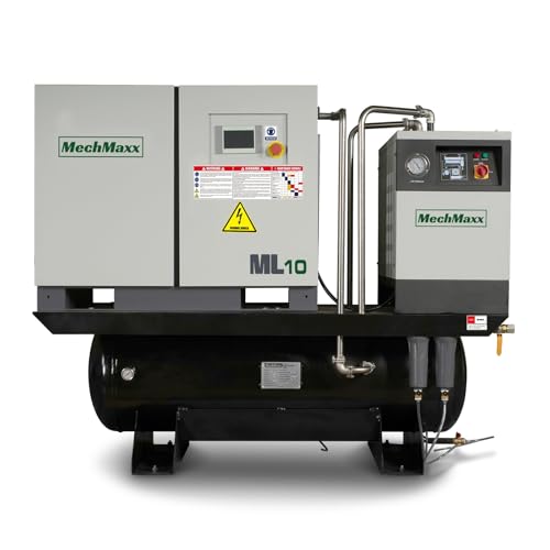 10HP Combined Rotary Screw Air Compressor with Dryer & 66-Gal ASME Tank | 32 CFM, 116 PSI, 230V 3-Phase – Industrial Grade,Model ML10 10HP Combined Rotary Screw Air Compressor with Dryer & 66-Gal ASME Tank | 32 CFM, 116 PSI, 230V 3-Phase – Industrial Grade,Model ML10