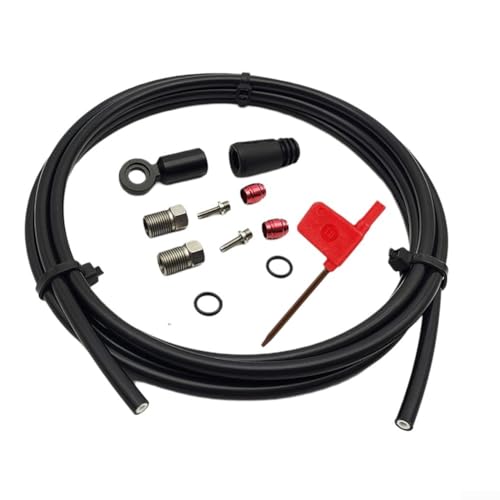 Hydraulic Brake Hose 200cm Bike Disc Brake Hose Set for SRAM Flat Mount HRD Red for FORCE Apex with Insert Pressing Screw Gasket Rubber Sleeve T8 Wrench