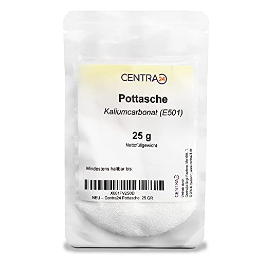 Centra24 Pottasche, granuliert, Kaliumcarbonat E501, für Lebkuchen, Gebäck, Torten, Weihnachten, Küche, Backen, Triebmittel (25 Gramm) Cover