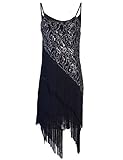 PrettyGuide Women's 1920S Paisley Art Deco Sequin Tassel Glam Party Gatsby Dress Pure 0/4 Black
