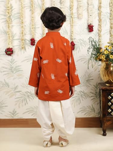 Image of POLKA TOTS Elegant Traditional Dhoti Kurta Set for Baby Boys & Toddlers - Ultra-soft Cotton Ethnic Dress for Festivals and Weddings | Premium Angrakha Style Ethnic Wear