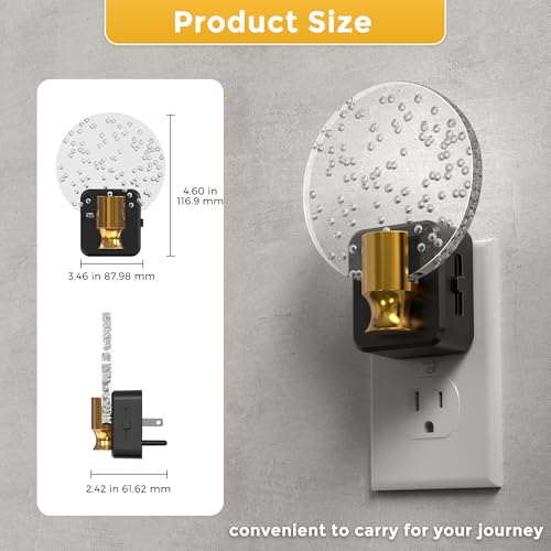 Image of L LOHAS LED Night Lights Plug into Wall, Dusk to Dawn Sensor, 3000K Soft White LED, 180 Rotating Acrylic Bubble Nightlight, 0-100lm Adjustable Brightness, 2-Pack for Bedroom, Bathroom, Hallway