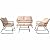 FKSLIFE 4Pieces Patio Furniture Set,Outdoor Wicker Patio Conversation Set with Cushion and Pillow,Wicker Balcony Bistro Set with Table,All-Weather for Backyard,Pool,Deck,Garden-Beige