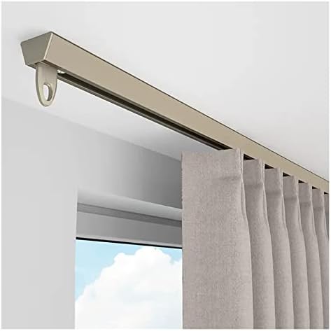 Heavy Duty Aluminum Curtain Track System, Slitless Ceiling-Mounted Room Divider Rod for Commercial Spaces, Hospitals, Windows - Includes Fittings, 3.05m/10ft, Color #1