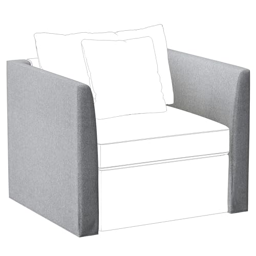 VONLUCE Side Armrest Module for Modular Sectional Sofa, A Pair of Armrests for Sectional Modular Couch, Modern DIY Module Couch Side Parts for Accent Chair, Light Gray