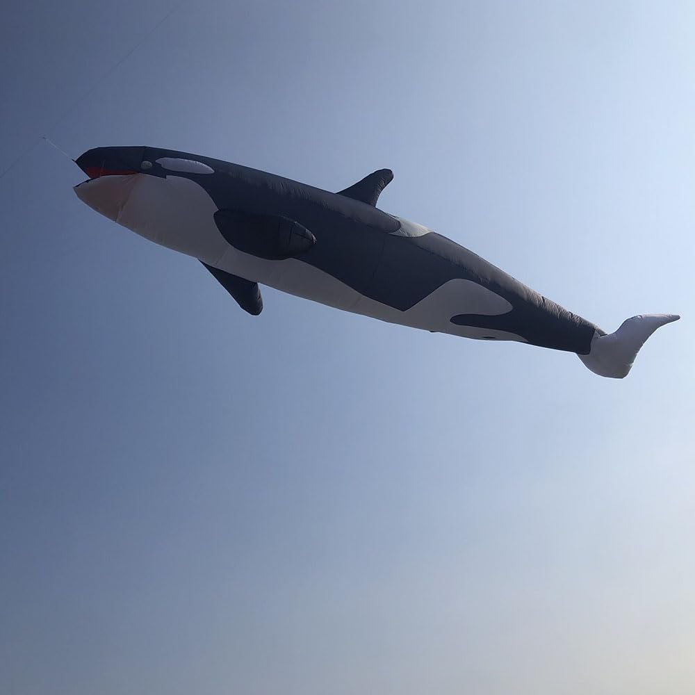 Soft Inflatable Killer Whale Kite Pendant for Adults Giant Black Whale Kite Line Laundry
