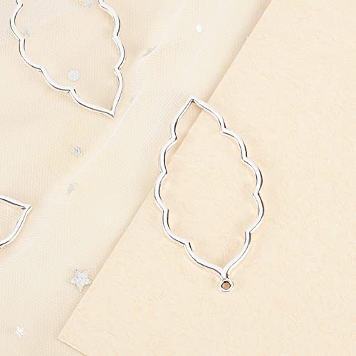 CHGCRAFT 20pcs Alloy Open Back Bezel Pendants Leaf Shape Pendant Resin Frame Pendant for Resin Pressed Flower DIY Earrings Necklace Bracelet Jewelry Making 65x35x2.5mm, Antique Silver by CHGCRAFT - Image 5