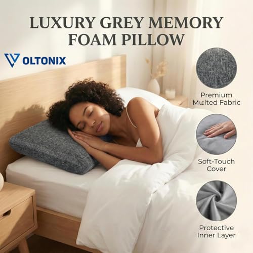 Image of Blairmore Memory Foam Pillow,nek Pillow,Orthopedic Memory Foam Pillows Supports Neck Pain and Shoulder Pain for Sleeping, Ergonomic Cervical Pillow (milange Grey)