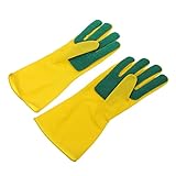 BESTYASH Latexhandschuhe Mit Reinigungsschwamm Für Küchenaufgaben Scheuerschwamm-handschuhe Für Hausarbeit Und Ölbeständig Geeignet Für Geschirrspülen Gartenarbeit Und Mehr