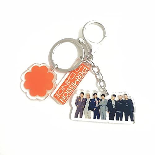YPZHEN KPOP BTS Key Chain Permission To Dance Keyring Bangtan Boys Merchandise (Boys-Siliver Ring)
