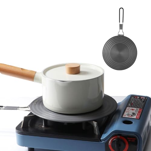 Plaque d'adaptation à induction de 28 cm, plaque d'adaptation à induction avec poignée pliable et revêtement antiadhésif, ne change pas de couleur après utilisation, adaptateur à induction pour